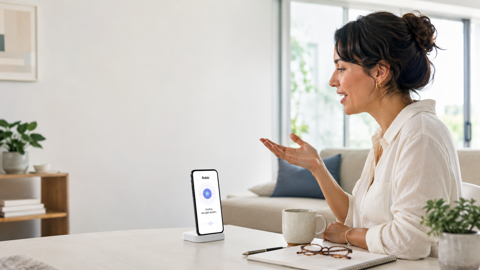 Person using Robbi at home